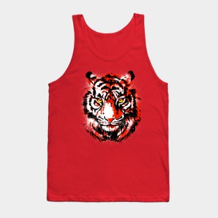 Red Tiger Head - Realistic Tiger Eyes Tank Top